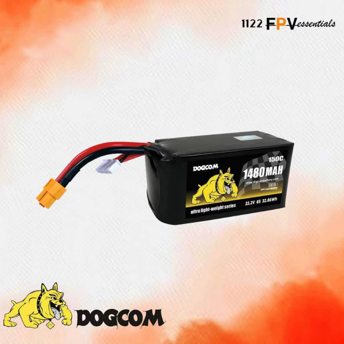 Dogcom 1480Mah 150c 6s 22.2v Ultralight series LiPo battery