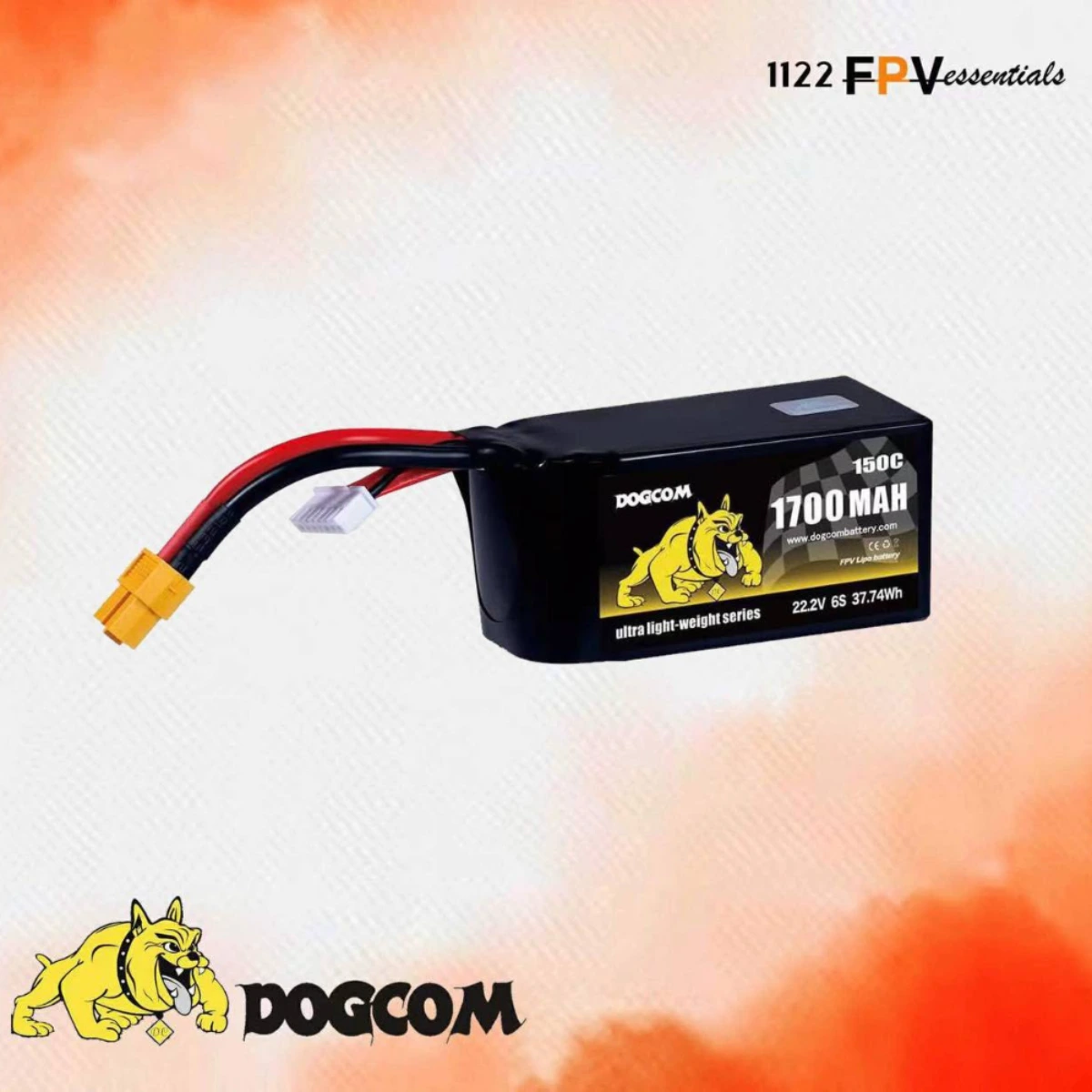 Dogcom 1700Mah 150c 6s 22.2v Ultralight series LiPo battery