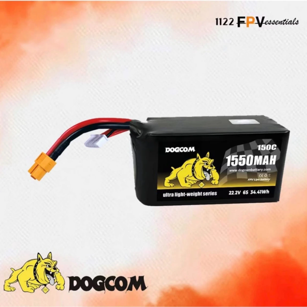 Dogcom 1550Mah 150c 6s 22.2v Ultralight series LiPo battery