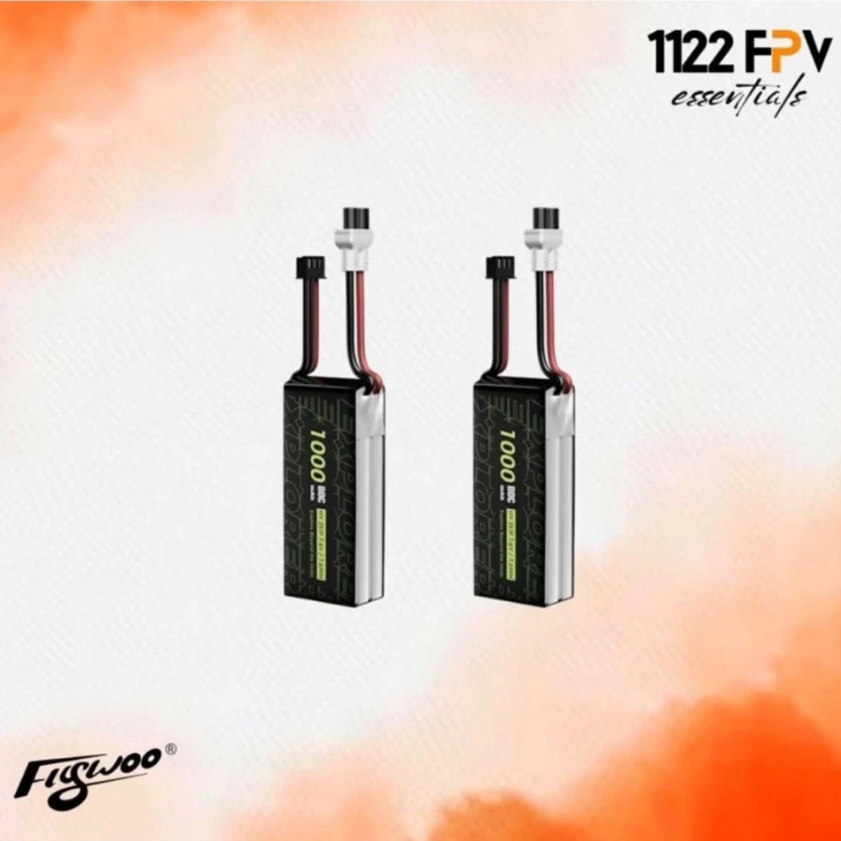 Flywoo 2pcs Explorer 1000mAh LiHV 2s 80c XT30UP LiPo battery